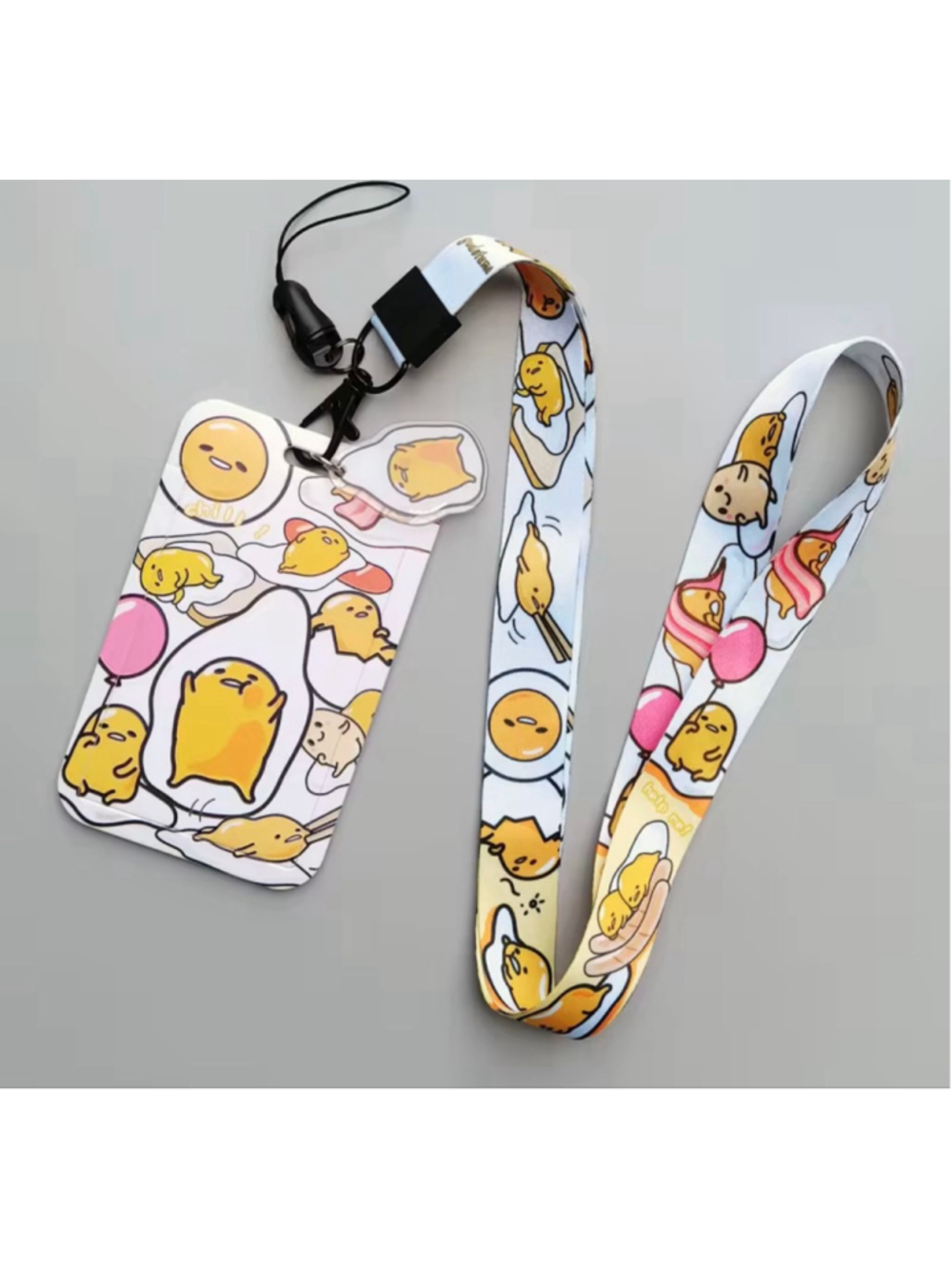 Gudetama Cartoon Card Badge ID Holder & Lanyard